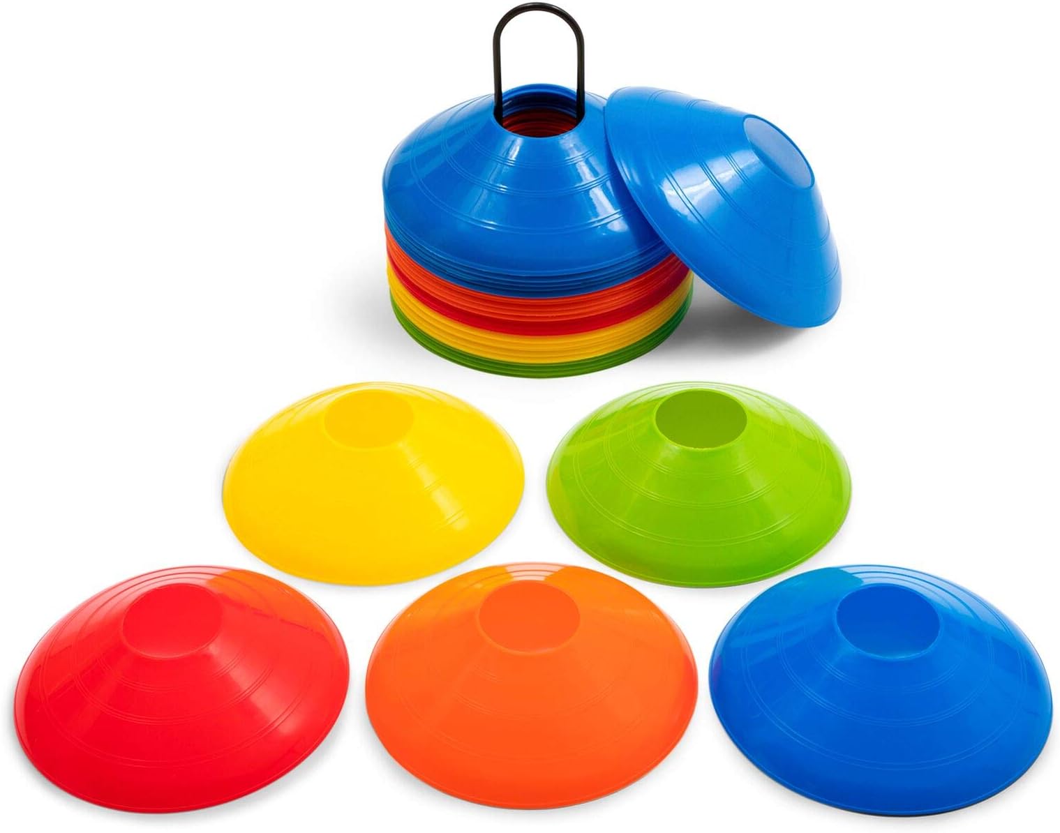 Training Equipment Soft Plastic Disc Cone Set with Mesh Carrying Bag, Multicolor