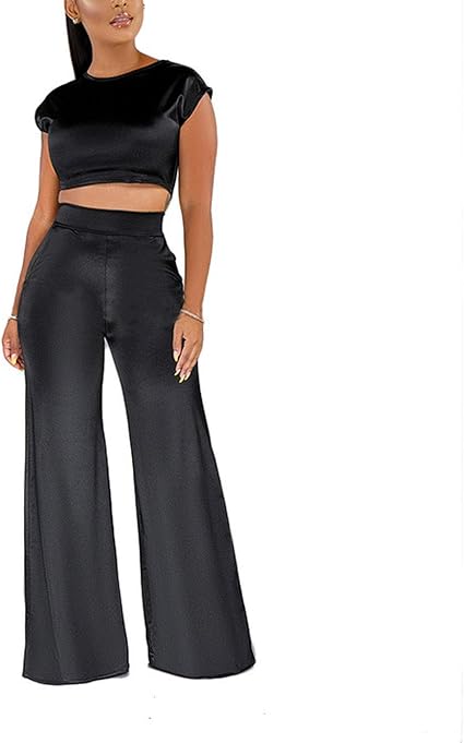 black silk two piece set