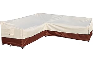 Westblue Outdoor Sectional Cover-V-Shaped Patio Furniture Covers Waterproof Rip-Stop Anti-UV 600D Heavy Duty Outdoor Couch Cover with 3 Air Vent Sofa Cover 90''L 33.5''D 31''H