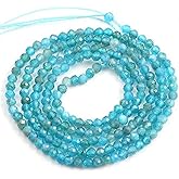Natural Stone Beads Apatite Gemstone Faceted Loose Beads for Jewelry Making 2 Strands/Pack Length 15" Size 2mm