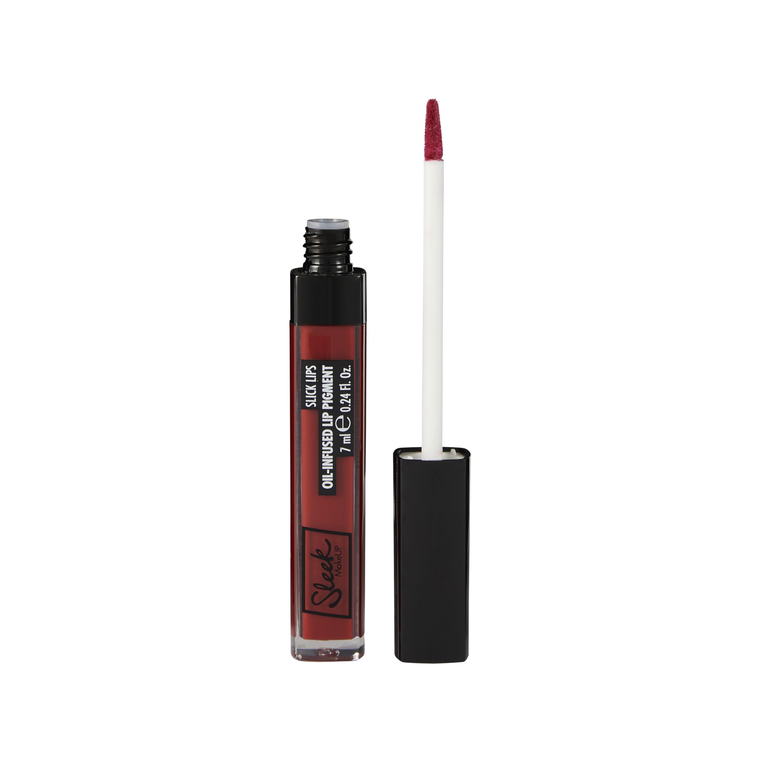 Sleek MakeUP Limited Edition Slick Lip Oil-Infused Lip Pigment, Infused with Coconut Oil, Hydrates Lips, High-Shine Finish, Merlot, 7 ml