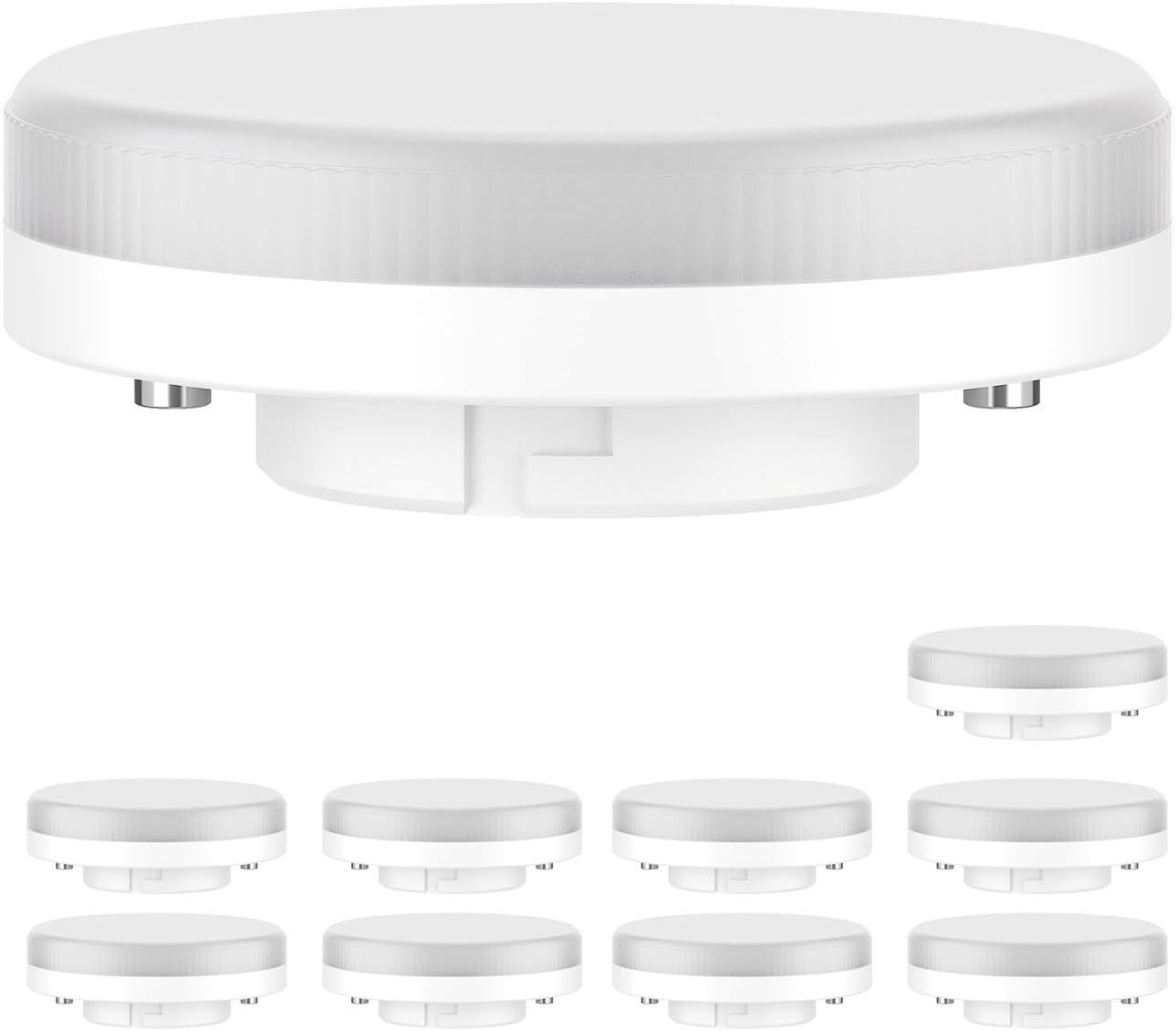 ledscom.de 10 Pieces GX53 LED Bulb, Warm White (2700 K), 6.2 W, 509lm, 97°, matt, 509lm (6.2w) / Light Colour: Warm White