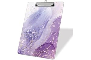 ZAXMEY Plastic A4 Clipboards, Cute Clipboard Stardard Letter Size for Teacher, Kids, Lightweight Clip Board | Decorative Clip Boards | Office Clipboard | School Supplies(Purple Circle).