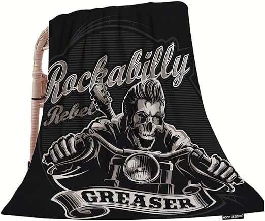 Amazon Com Hgod Designs Skull Throw Blanket Cool Rockabilly Skull