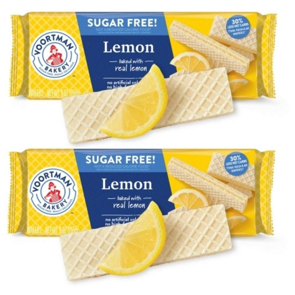Voortman Sugar Free Lemon Wafers Cookies 9 oz (2 Packs) No Artificial