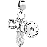 SBI Jewelry Birthday January-December Birthstone Charm Compatible with Pandora Bracelets Teardrop Heart Charms for Women Jewelry Gifts
