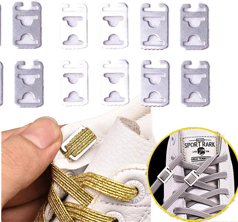 Hebilla de cordón de acero inoxidable de 10 piezas, accesorios de cordón de zapato con hebilla Hebilla de cordón de acero inoxidable de 10 piezas, accesorios de cordón de zapato con hebilla