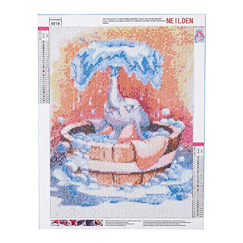 5D Diamond Painting Kits for Adult, Round Full Drill Embroidery Cross Stitch Paint with Diamonds Arts Craft, Gift for Family Friends 11.8×15.7 Inches(Fly Elephant Dumbo)