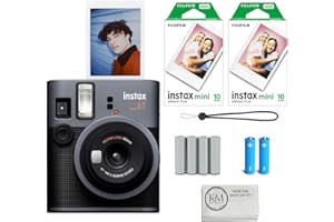 FUJIFILM INSTAX Mini 41 Instant Camera Bundle with Instax Mini Film | 20 Exposures + 4 Pack AA Batteries + Cleaning Cloth (4 Items)