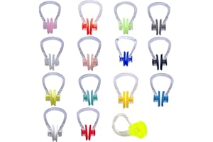 15 PCS Swimming Nose Clips, Swim Nose Plug Silicone Nose Clip Waterproof Nose Protector Swimming Training Protector Plug Nose