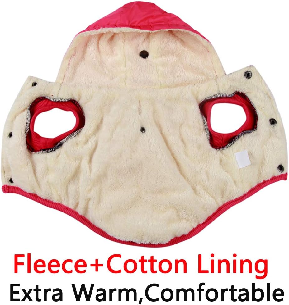 JoyDaog(Warm Fleece Lining) Dog Hoodie in Winter,Medium Dog Jacket doggie Coats with Hooded(Pink L), Large - Image 3
