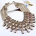 QIYUN.Z (TM Swarovski Multiple Layers Black Chains Twisted Women's Choker Bib Necklace Fashion