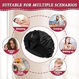 ACWOO Satin Bonnet Silk Hair Wrap with Elastic Band Night Cap view 6