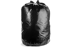 Ultrasac 55-60 Gallon 6.0 MIL Black Heavy Duty Trash Bags - 39" x 58" - Pack of 15 - For Contractor, Construction, & Industri