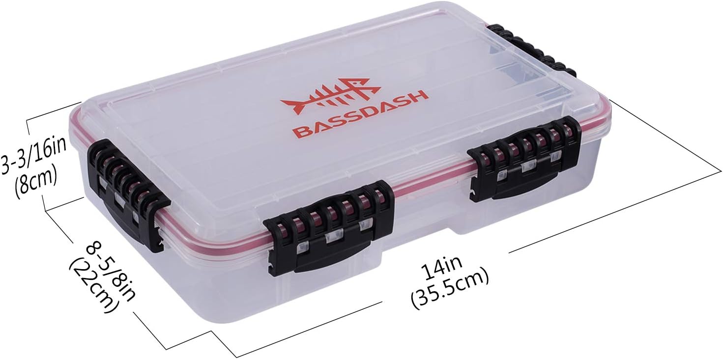 Bassdash 3600 3670 3700 Tackle Storage Waterproof Utility Tackle Boxes Fishing Lure Tray with Adjustable dividers: Sports & Outdoors