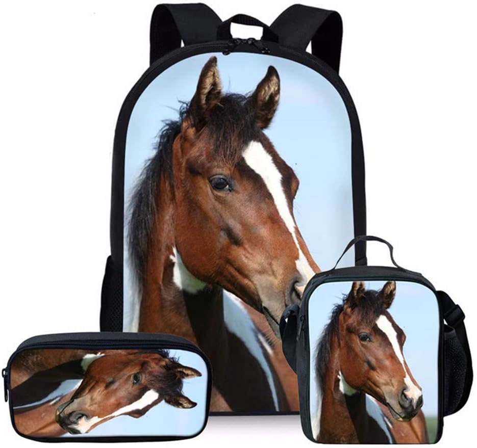 Upetstory Horse Back Pack for Kids School Bag Set Girls Backpack with