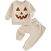 Afunbaby Halloween Baby Clothes Pumpkin Long Sleeve Sweatshirt Pant Sets Toddler Boy Girl Shirt Fall Winter Outfit