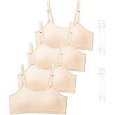 SALIA GIRL Training Bra for Girls 10-16 with Fixed Padding, Girls Bras for Teens Cami Bra with Replaceable Clear Straps