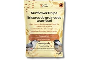 Chirp & Maple, Sunflower Chips, 1KG (2.2lb), Wild Bird Food, Cardinal & Finch Feed, No Mess