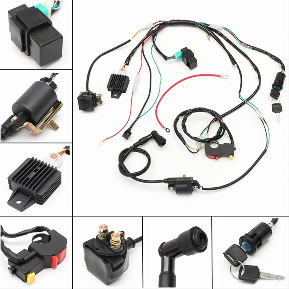 YSHtanj CDI Wire Harness Assembly Motorcycle Parts Module 50cc-125cc CDI Wire Harness Assembly Wiring Set Chinese ATV Electric Quad