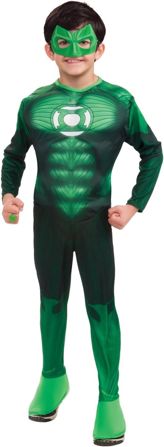 Green Lantern Child's Deluxe Hal Jordan Costume with Muscle Chest - One Color - Large