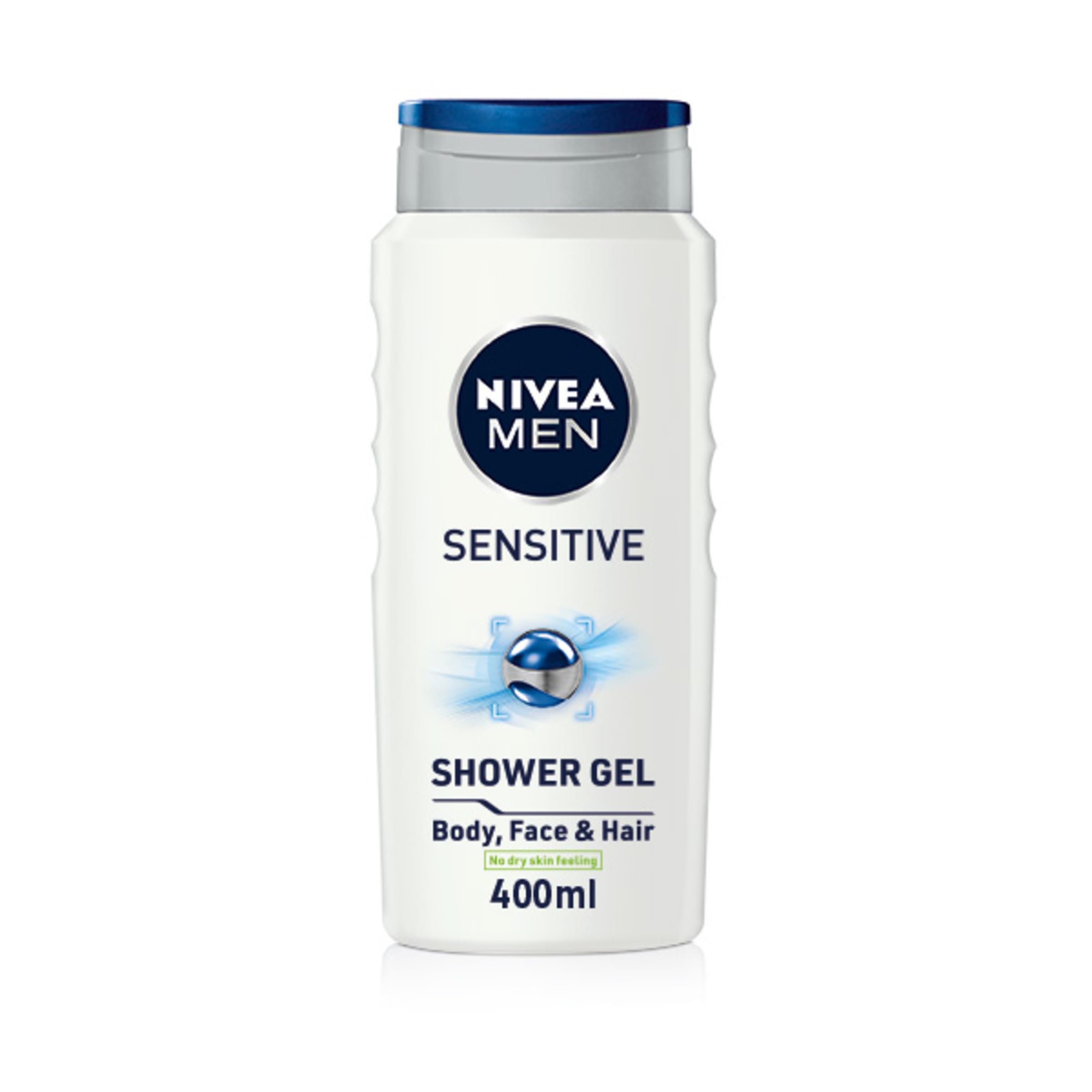 NIVEA MEN Sensitive Shower Gel Pack of 6 (6 x 400ml), Alcohol-Free Sensitive Skin Body Wash, Gentle for Irritated Skin
