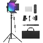 RGB Photography Lighting Kit, 50W Bi-Color Professional LED Studio Lights, 2300k~8500k Dimmable Photo Lights for Photography Filming Camera Video Recording Stage Shooting Streaming YouTube TikTok
