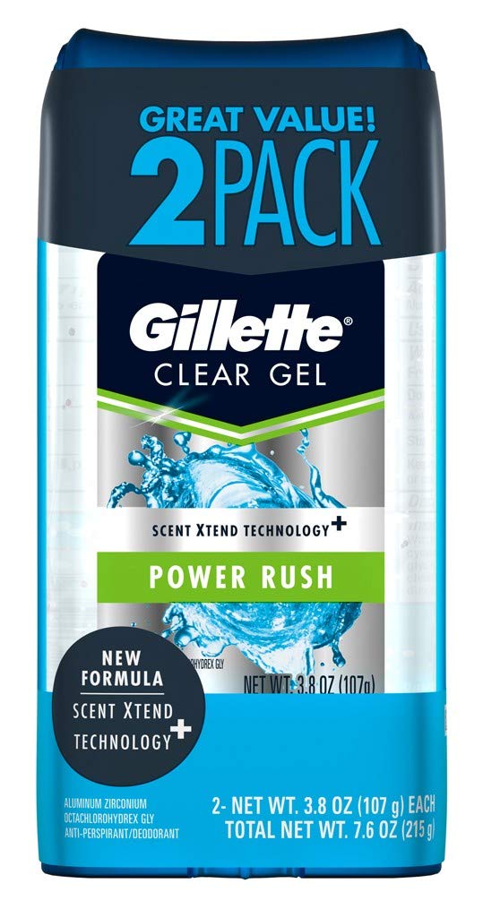 Gillette Clear Gel Antiperspirant/Deodorant, Power Rush 3.