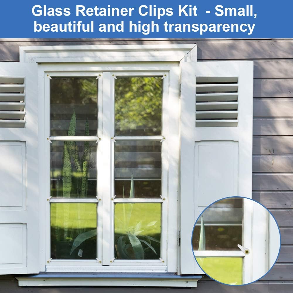 OLRWSLG 50 Pack Glass Door Retainer Clips Kit Plastic Glass Panel Clips