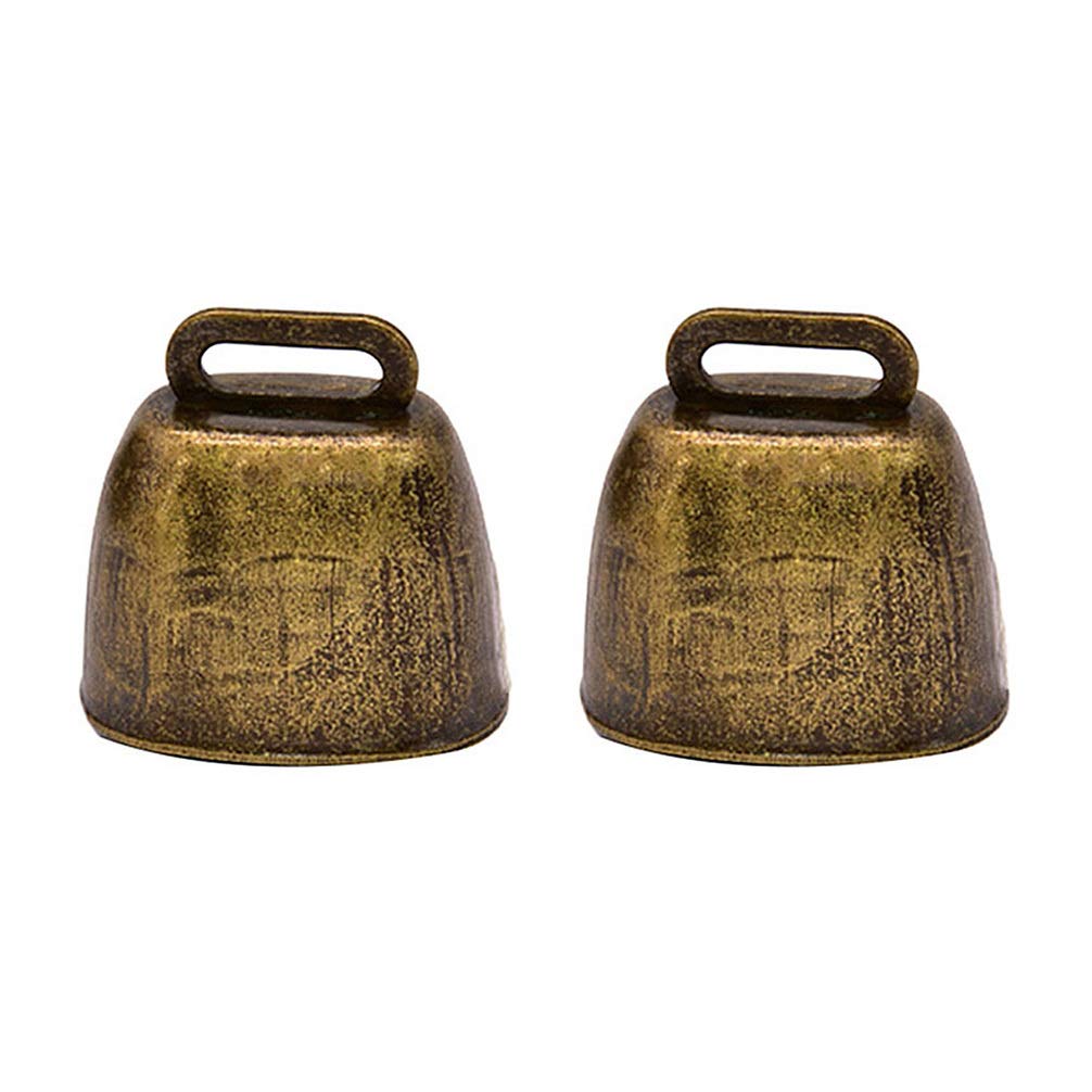 NUOBESTY Metal Cowbells Noisemaker Call Bells for Football Games Weddings Classroom Use 2pcs