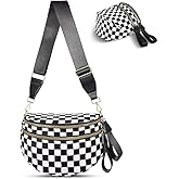 Thalirene Crossbody Bum Bags for Women Checkered Purse Spacious Sling Bag Fanny Pack with Adjustable Strap