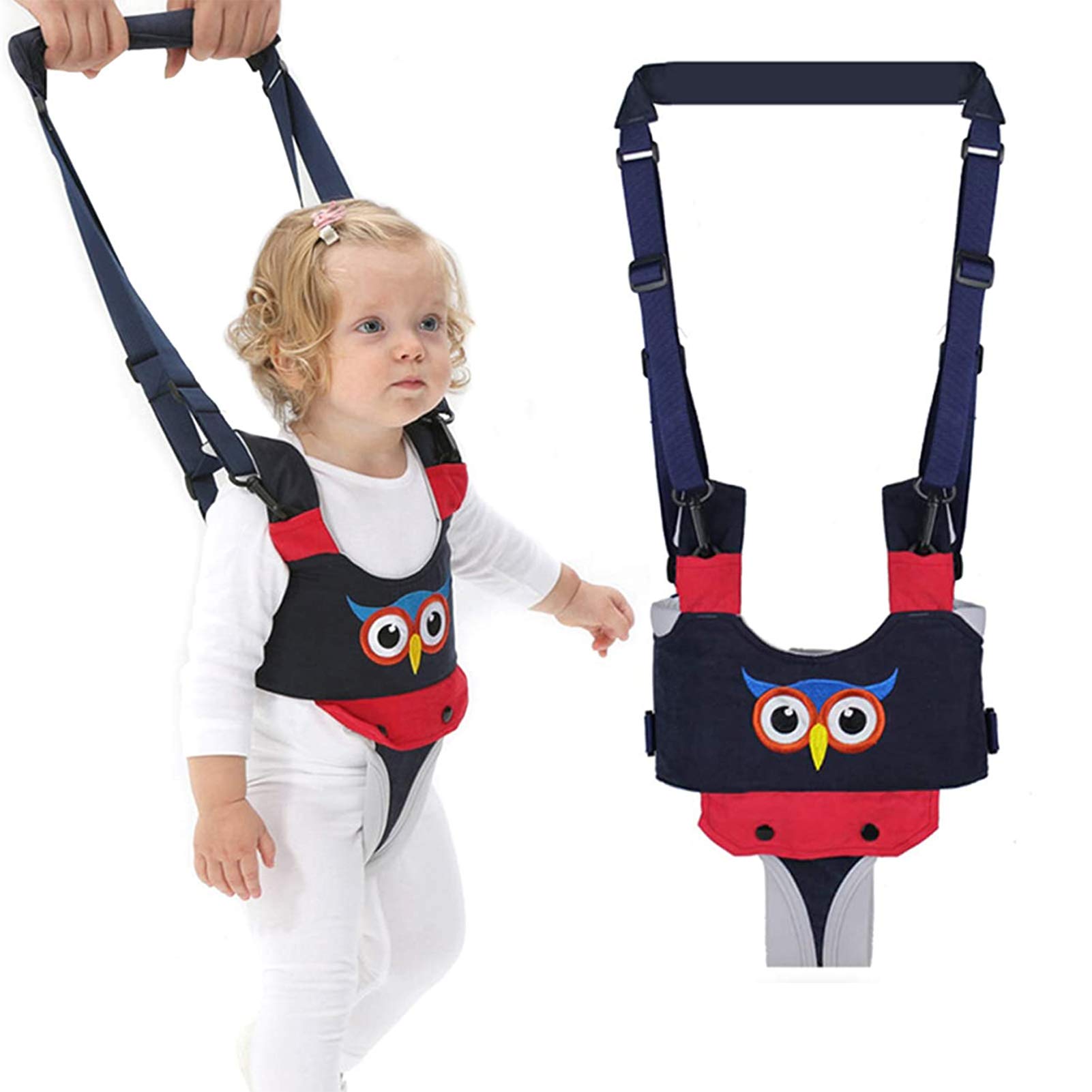 Baby Walking Harness, IULONEE Toddler Assistant Walking Learning Helper Adjustable Safe Stand Hand Held Walking Belt Safety Harness for Infant (Blue)