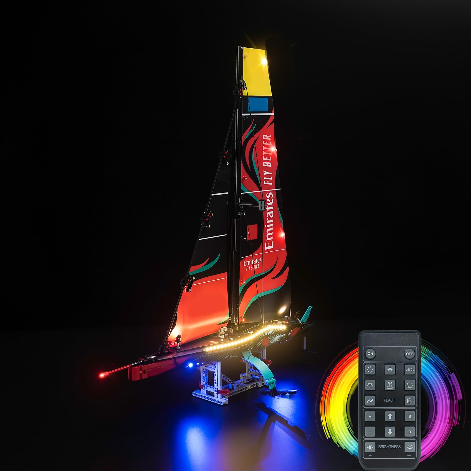 LocoLee RC Light Kit for Lego Emirates Team New Zealand AC75 Yacht, Lighting Set for Lego Technic 42174 Set - Not Include Models, Just Light Kit — image 1