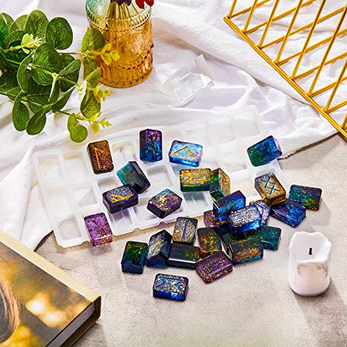 7 Chakras Stones Resin Molds with Rune Resin Mold Set, Silicone Rune