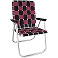 Lawn Chair USA | Folding Aluminum Webbed Chair for Camping, Sports, and Beach | Classic - Black//Burgundy