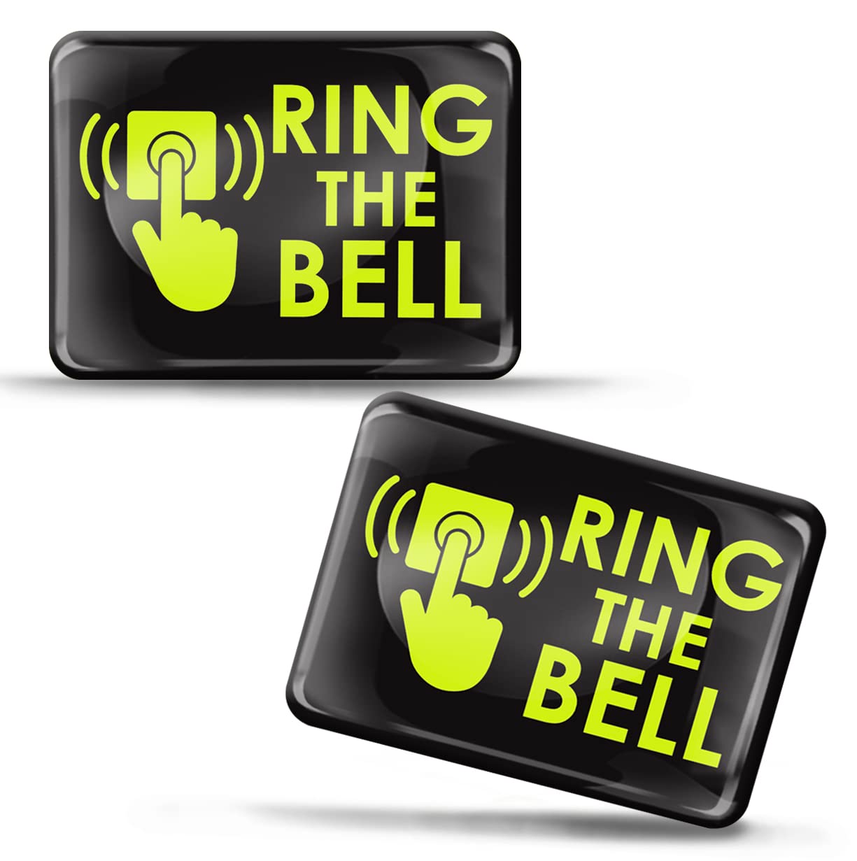 SkinoEu 2 x 3D Gel Sign Notification Symbol Ring The Bell Stickers Green Marking for Doorbell Gate Door KS 60