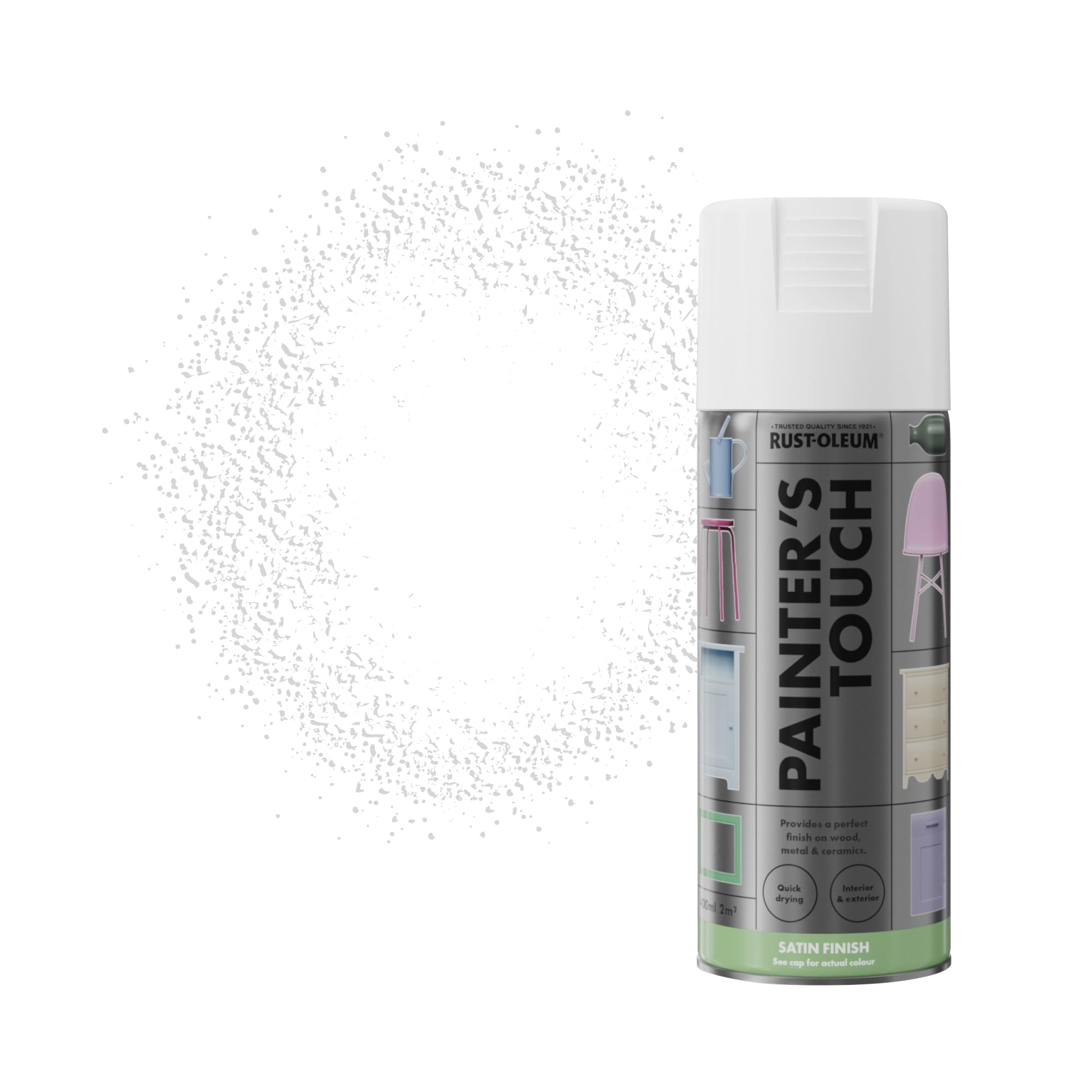 Rust-Oleum AE0050002E8 400ml Painters' Touch Spray Paint - Satin White (Packaging may vary)