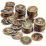 Kicko Pirate Coins Pirates Treasure Coins - 72 Pack Plastic - Pirate Doubloons Chest Fillers - for Kids, Toys Games, Party Favors, Bag Stuffers, Fun, Toy, Prize, Pinata Filler