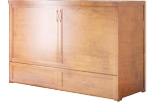 CECER Murphy Bed Cabinet with Memory Foam Mattress, Cube Cabinet Bed Chest Storage Drawer for Living Room/Apartment/Easy Assembly