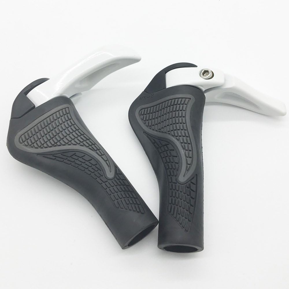 SXTSPO Bike Handle Grips, MTB Mountain Road Bike Bicycle Anti-Slip Lock-On Ram's Horn Bar End Handlebar Grips Ergonomic, 1 Pair