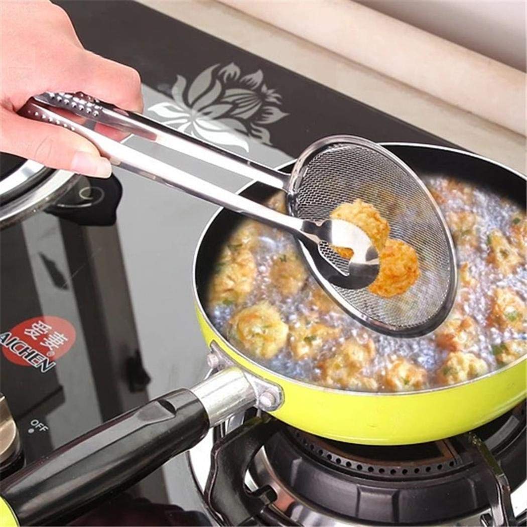 Hotstype New Kitchen Multi-functional Filter Spoon with Clip Food Oil-Frying BBQ Salad Filter Outdoor Cooking Tools & Accessories