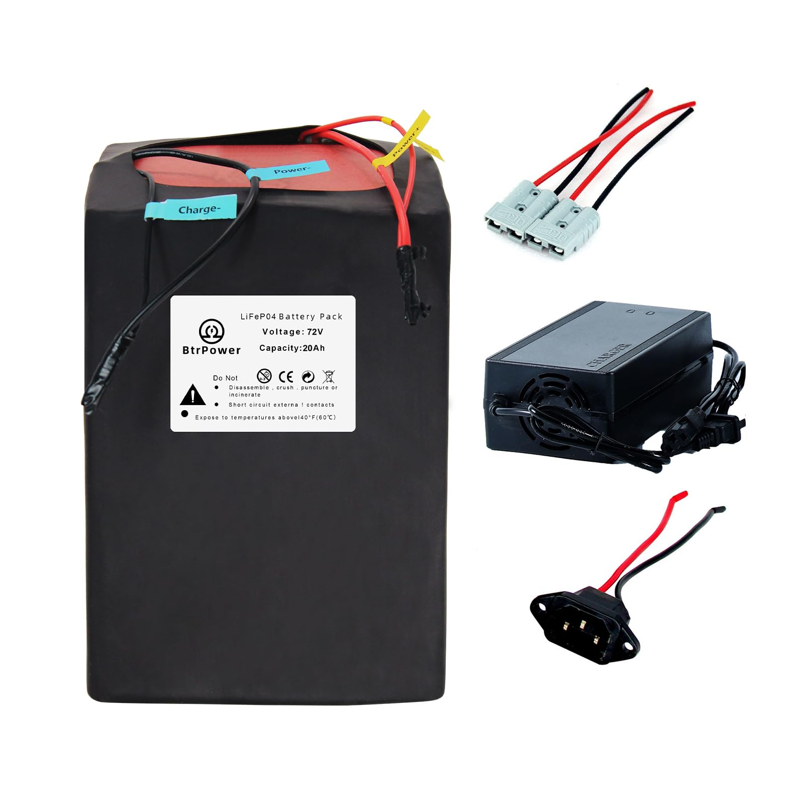 BtrPower 72V Battery 20AH LiFePO4 Ebike Battery