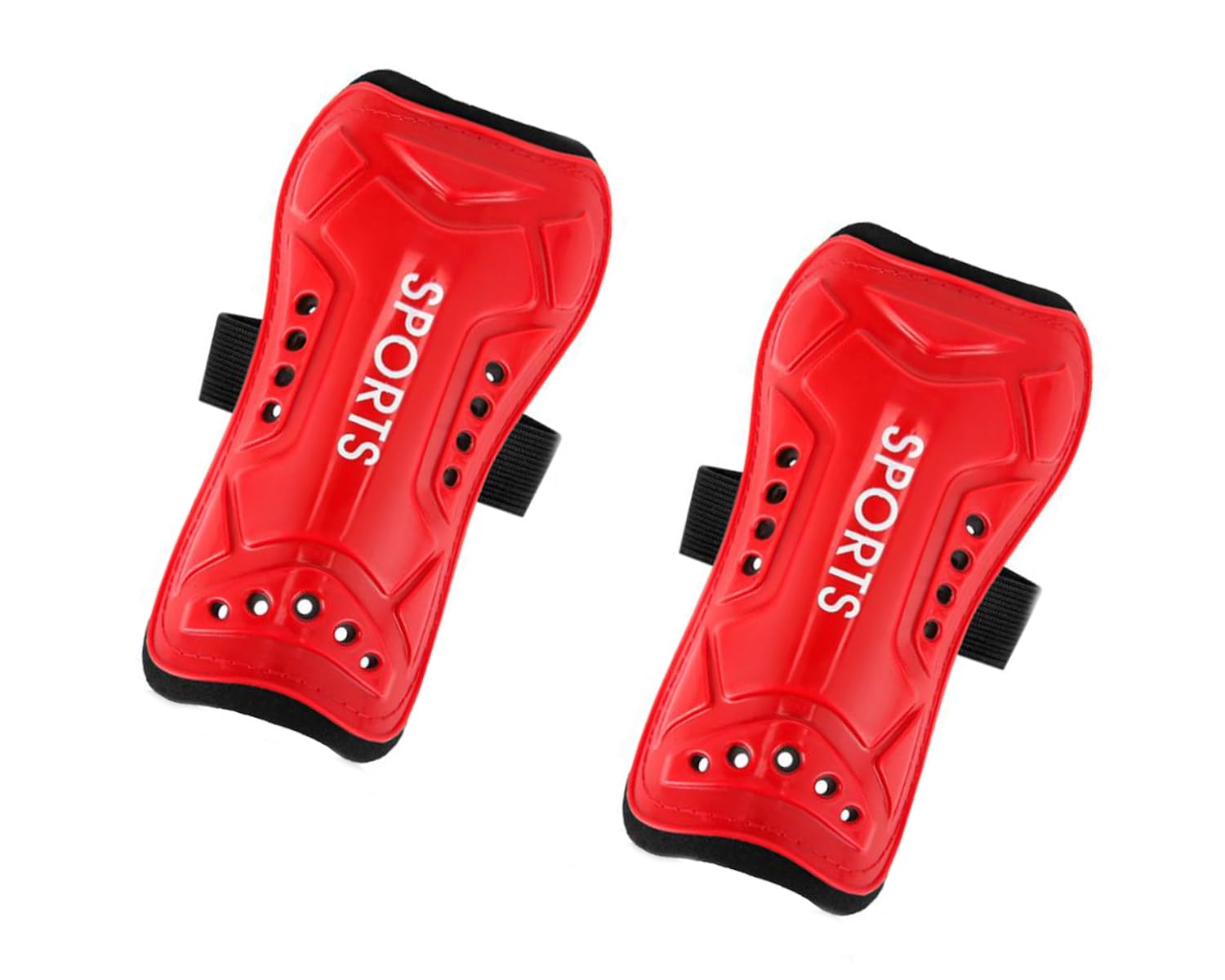 Shin Pads,Soccer Shin Guards,19CM 7-16 Years Child Soccer Shin Pad,Lightweight Breathable Protective Gear Football Shinguard,Football Shin Pads (Red)