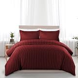 MOONLIGHT20015 Double Duvet Set Reversible Stripes Burgundy 200x200 cm view 6