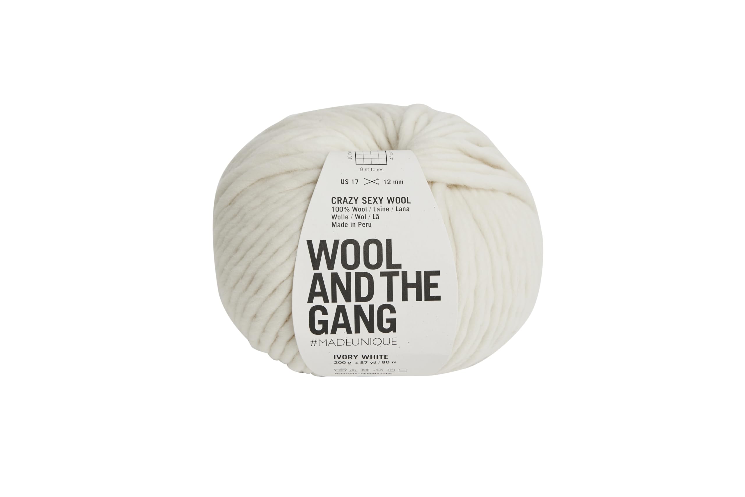 Wool and the Gang Alpachino Merino, Ivory White (044), 100g