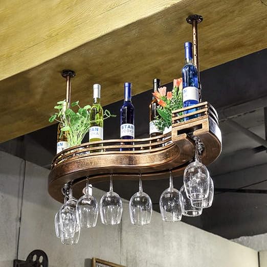 zxcvb Estante de Vino Colgante Estante de Vino Creativo casero al revés