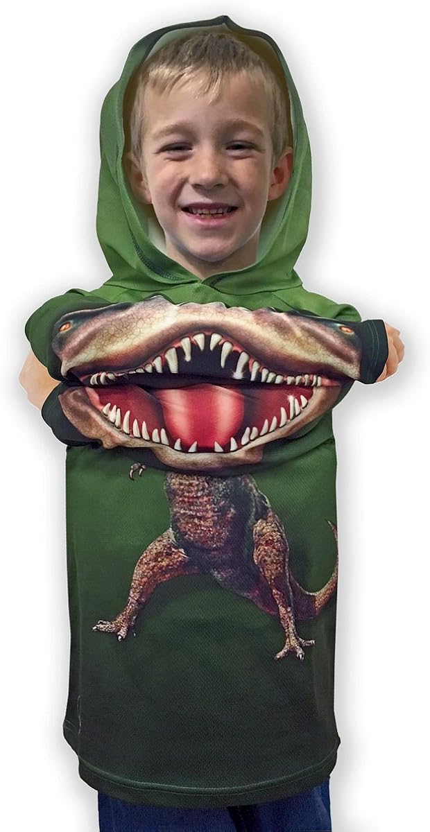 ComputerGear Boys Dinosaur Chompster Hoodie Sweatshirt T-Rex T Shirt ...