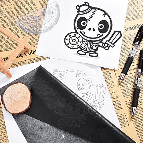 Hotop 100 Sheets Carbon Transfer Paper, Black Tracing Paper for Wood, Paper, Canvas and Other Art Surfaces (8.5 x 11 Inch)