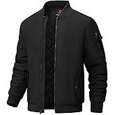 BGOWATU Men's Jacket Windproof Quilted Bomber Jackets Casual Fall Winter Warm Padded Coats Outwear