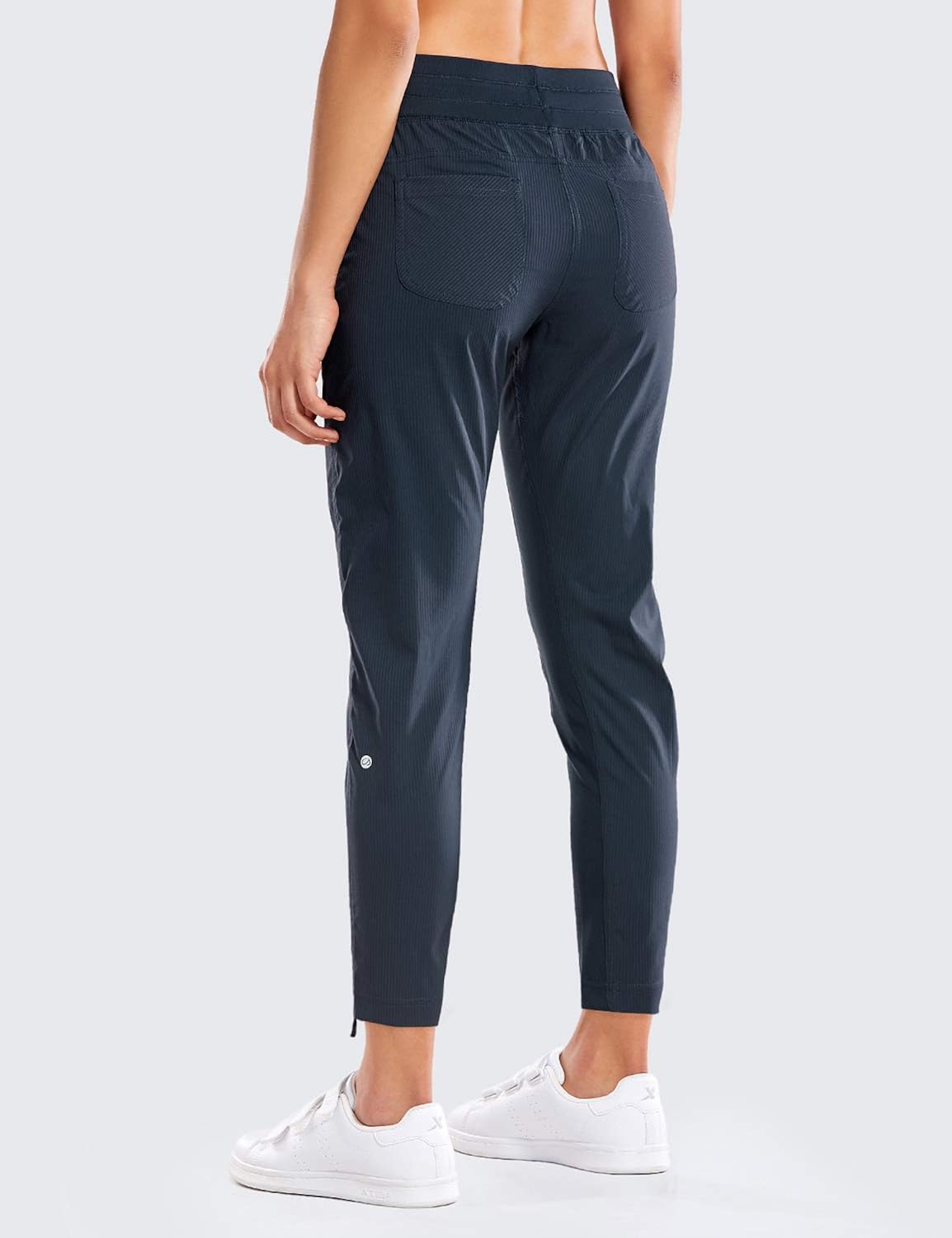 CRZ YOGA Women's Studio Joggers Striped Travel Lounge Pants Drawstring Leg 7/8 Workout Casual Track Pants with Pockets at  Women’s Clothing store